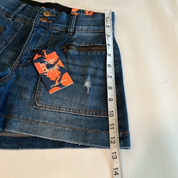 Indigo Poppy 4” Short Mid Rise NWT Size 4 - Picture 9 of 16